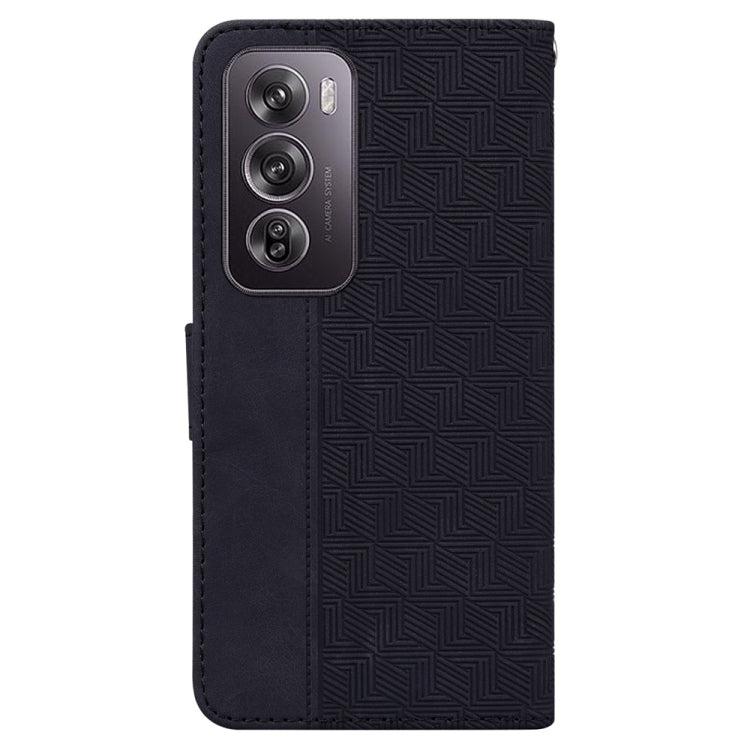 For OPPO Reno12 Pro 5G Global Geometric Embossed Leather Phone Case