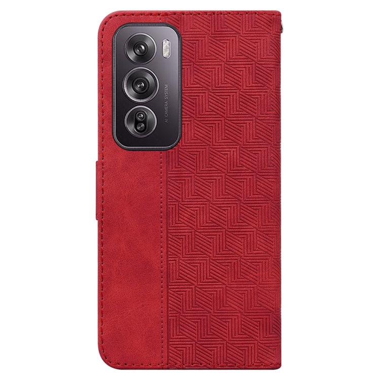 For OPPO Reno12 Pro 5G Global Geometric Embossed Leather Phone Case