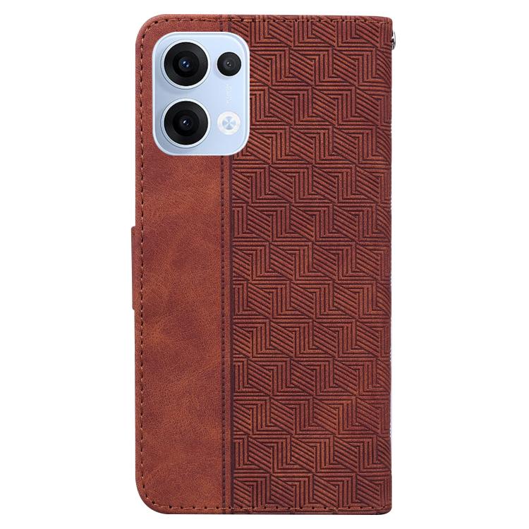 For OPPO Reno13 Global Geometric Embossed Leather Phone Case