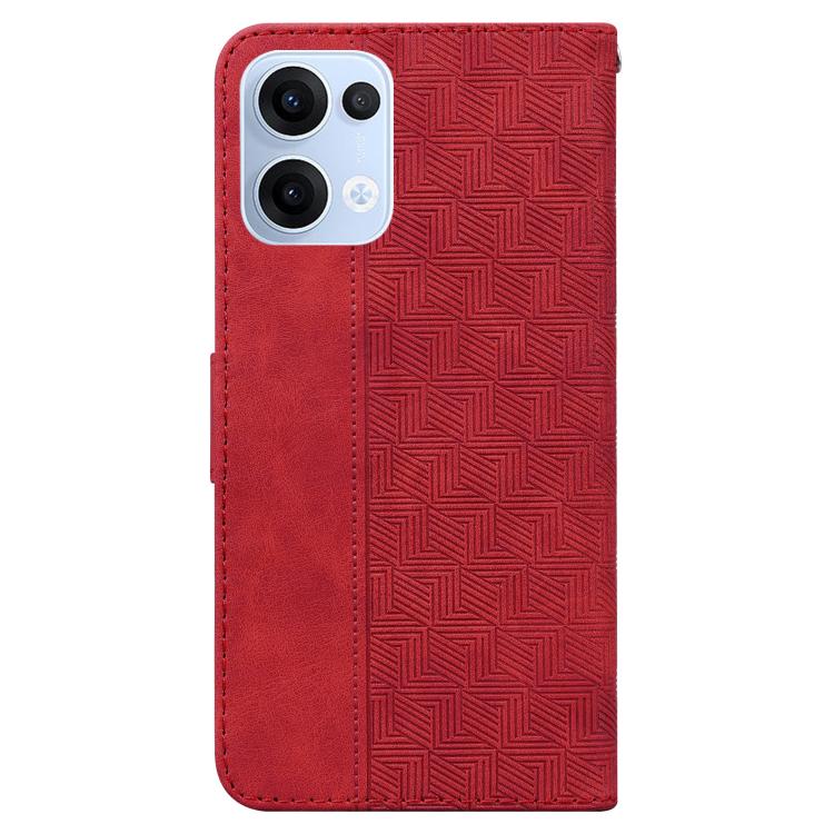 For OPPO Reno13 Global Geometric Embossed Leather Phone Case