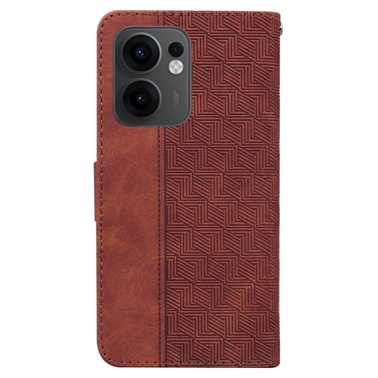 For OPPO Reno13 F 4G / 5G Geometric Embossed Leather Phone Case