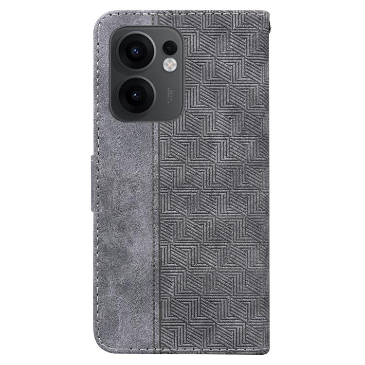 For OPPO Reno13 F 4G / 5G Geometric Embossed Leather Phone Case