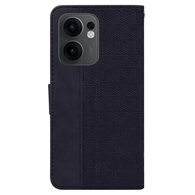 For OPPO Reno13 F 4G / 5G Geometric Embossed Leather Phone Case