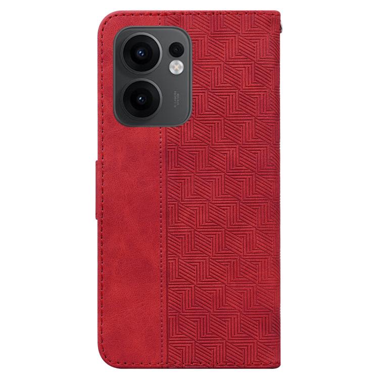 For OPPO Reno13 F 4G / 5G Geometric Embossed Leather Phone Case