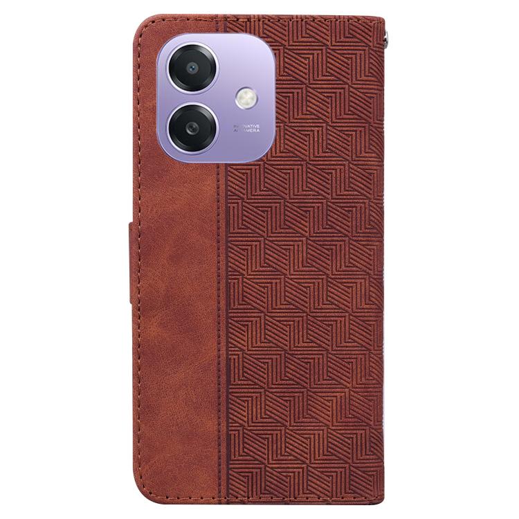For OPPO A5x 5G / A3 4G / 5G / A3x 4G / 5G Geometric Embossed Leather Phone Case