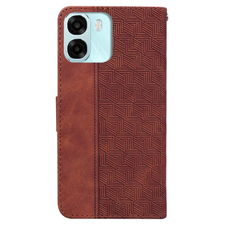For OPPO A6 / A6s / A6t / A6x 4G / 5G Global Geometric Embossed Leather Phone Case
