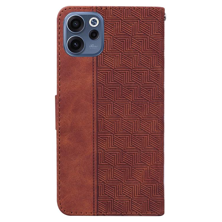 For OPPO Reno15 F 5G Global Geometric Embossed Leather Phone Case