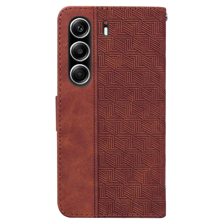 For Tecno Camon 40 Pro 4G Geometric Embossed Leather Phone Case