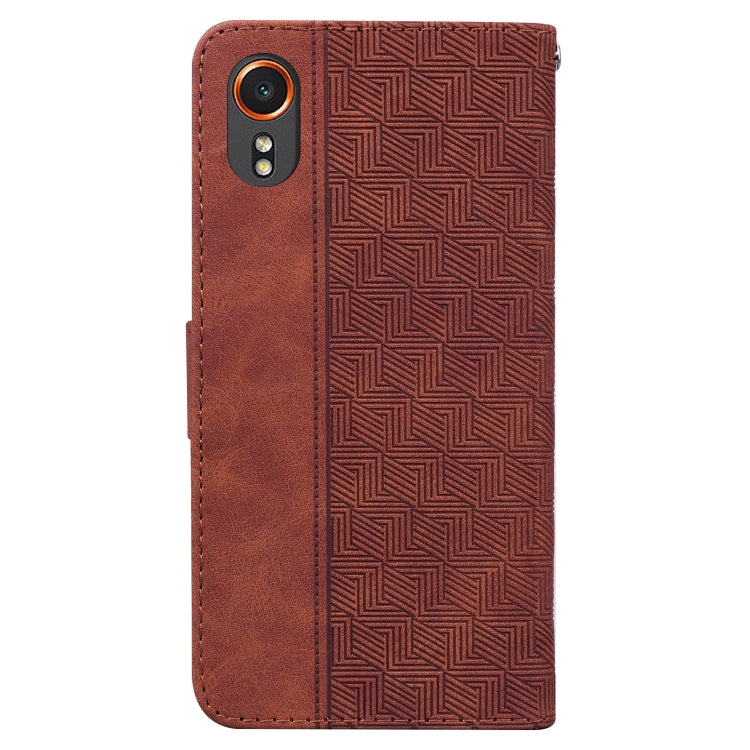 For Samsung Galaxy Xcover7 Geometric Embossed Leather Phone Case