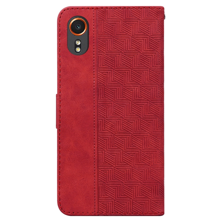 For Samsung Galaxy Xcover7 Geometric Embossed Leather Phone Case