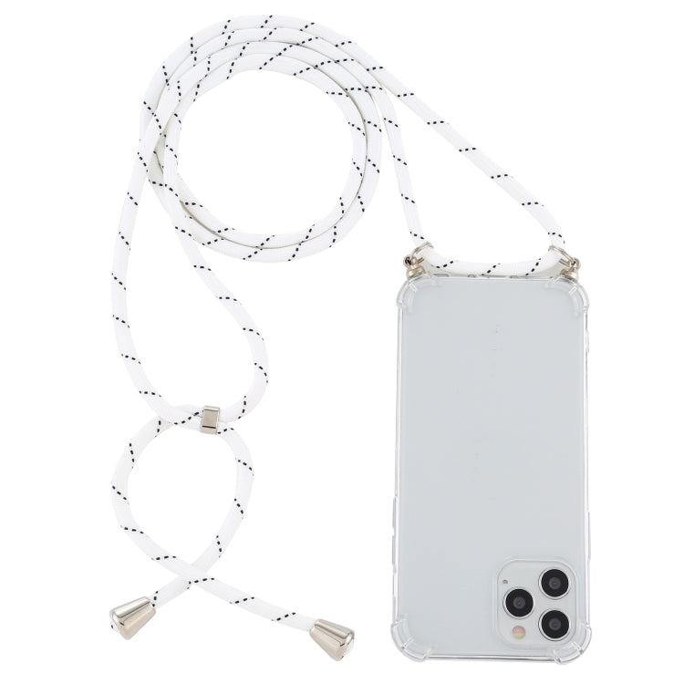 For iPhone 15 Pro Four-Corner Shockproof Transparent TPU Case with Lanyard