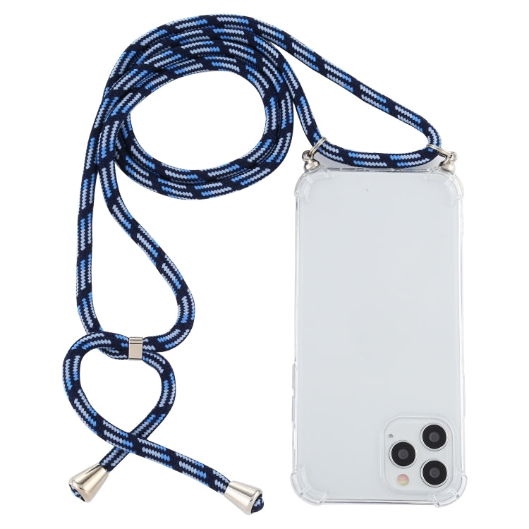 For iPhone 15 Pro Max Four-Corner Shockproof Transparent TPU Case with Lanyard