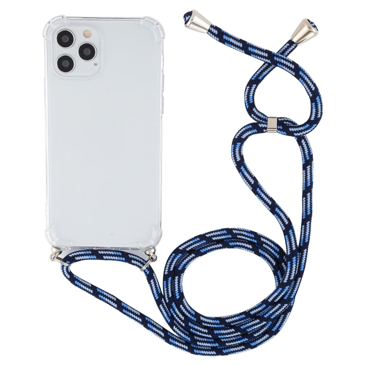 For iPhone 15 Pro Max Four-Corner Shockproof Transparent TPU Case with Lanyard