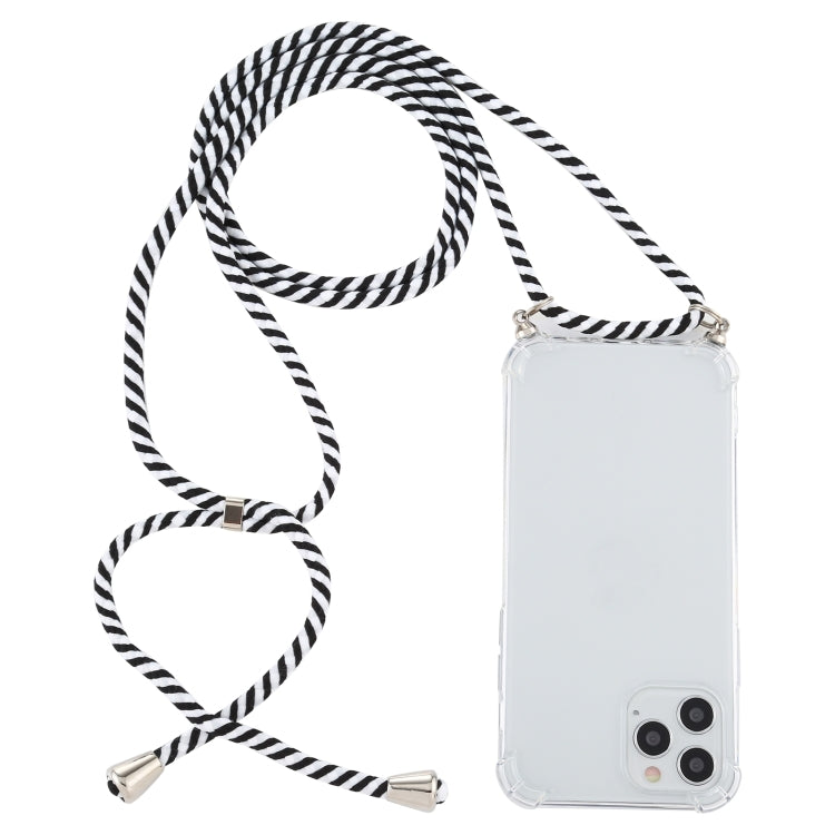 For iPhone 15 Pro Max Four-Corner Shockproof Transparent TPU Case with Lanyard