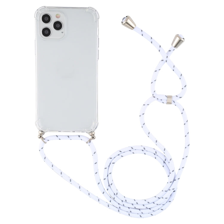 For iPhone 15 Pro Max Four-Corner Shockproof Transparent TPU Case with Lanyard