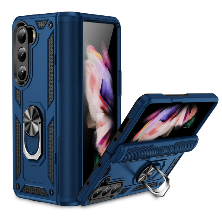 For Samsung Galaxy Z Fold5 Shockproof TPU + PC Phone Case with Protective Strap