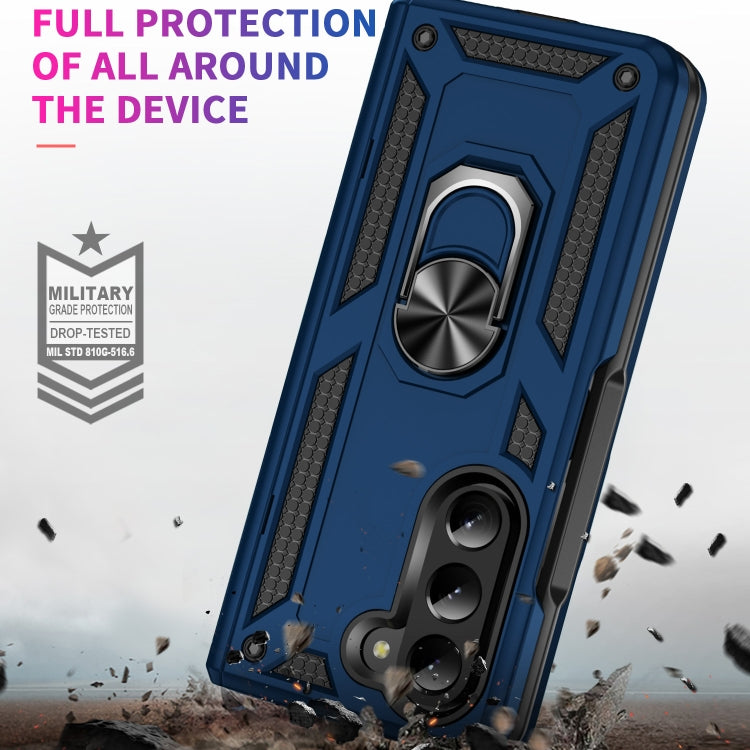 For Samsung Galaxy Z Fold5 Shockproof TPU + PC Phone Case with Protective Strap