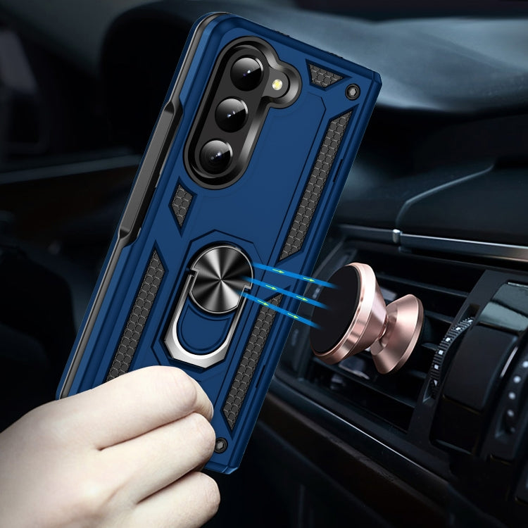 For Samsung Galaxy Z Fold5 Shockproof TPU + PC Phone Case with Protective Strap