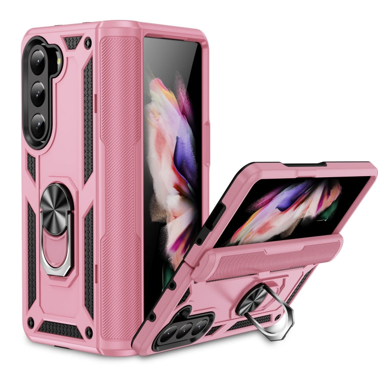 For Samsung Galaxy Z Fold5 Shockproof TPU + PC Phone Case with Protective Strap