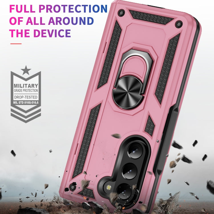 For Samsung Galaxy Z Fold5 Shockproof TPU + PC Phone Case with Protective Strap