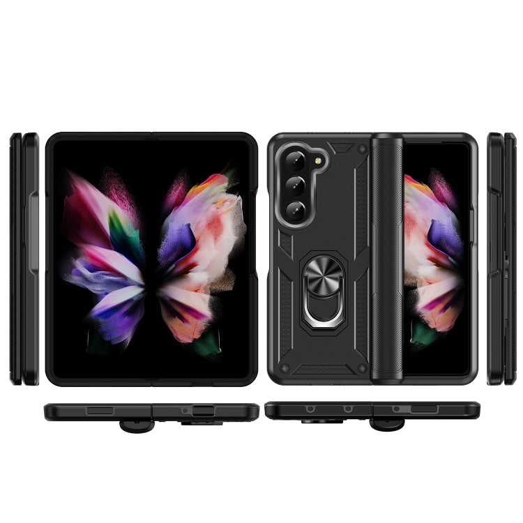For Samsung Galaxy Z Fold5 Shockproof TPU + PC Phone Case with Protective Strap