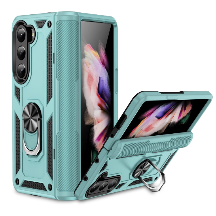 For Samsung Galaxy Z Fold5 Shockproof TPU + PC Phone Case with Protective Strap
