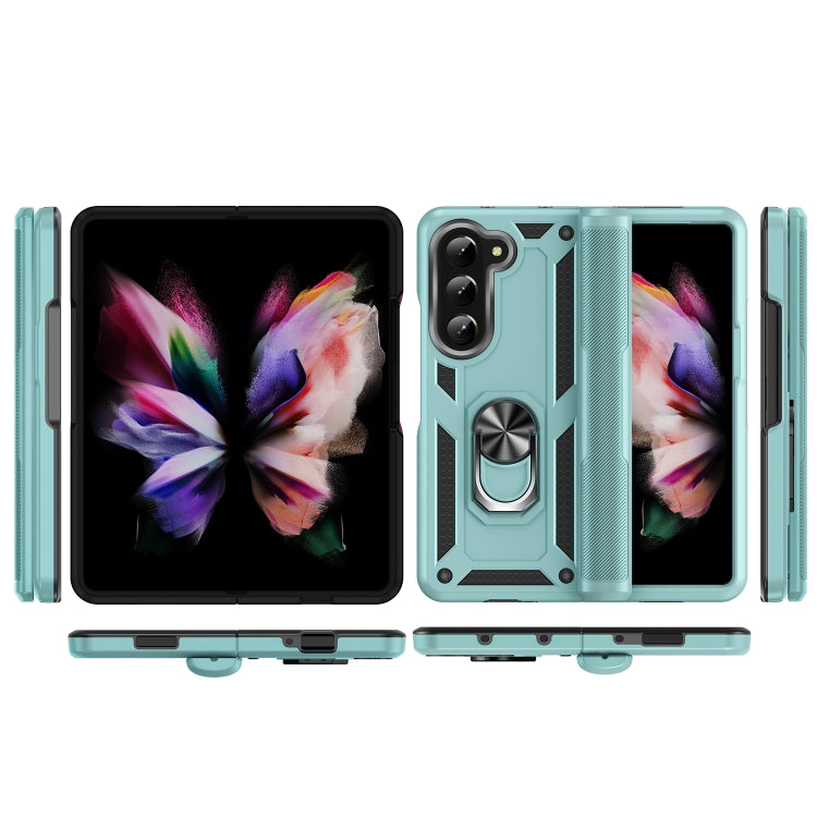 For Samsung Galaxy Z Fold5 Shockproof TPU + PC Phone Case with Protective Strap