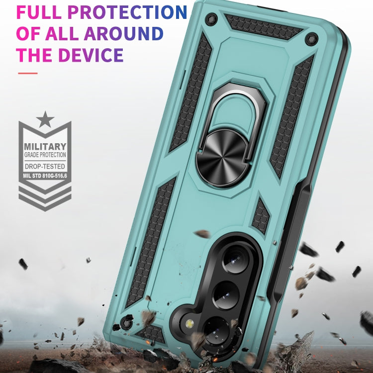 For Samsung Galaxy Z Fold5 Shockproof TPU + PC Phone Case with Protective Strap