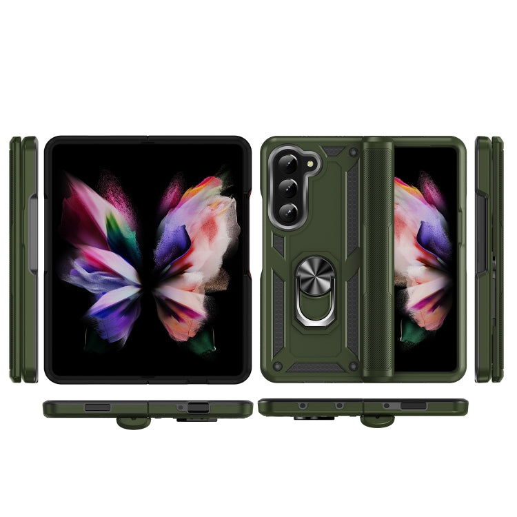 For Samsung Galaxy Z Fold5 Shockproof TPU + PC Phone Case with Protective Strap