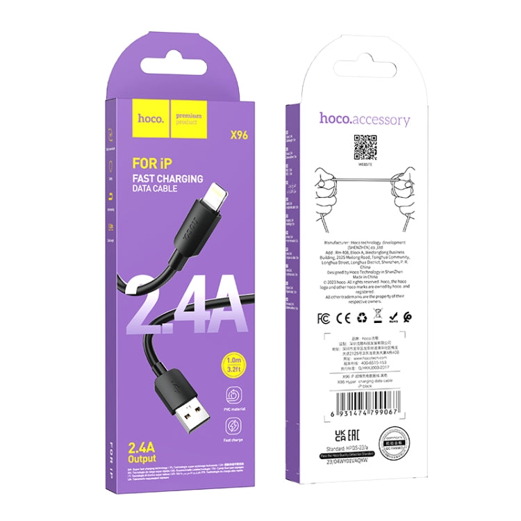 hoco X96 Hyper 1m 2.4A USB to 8 Pin Charging Data Cable
