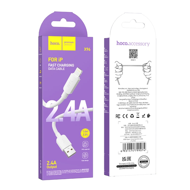 hoco X96 Hyper 1m 2.4A USB to 8 Pin Charging Data Cable
