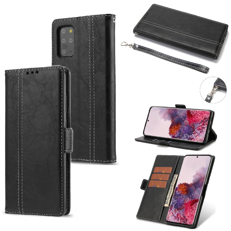 For Samsung Galaxy S20 Retro Texture Contrast Color Splicing Horizontal Flip TPU + PU Leather Case with Card Slots & Holder & Wallet