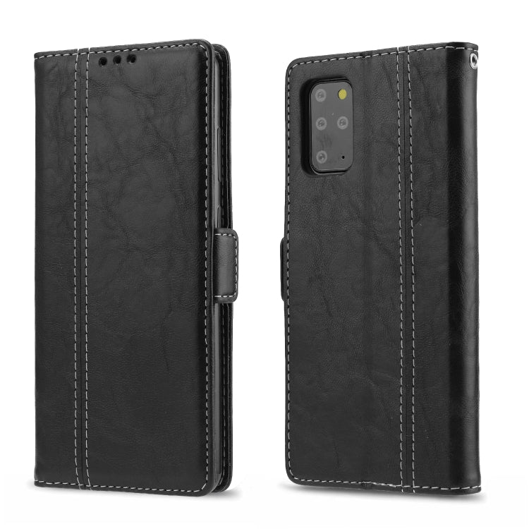 For Samsung Galaxy S20 Retro Texture Contrast Color Splicing Horizontal Flip TPU + PU Leather Case with Card Slots & Holder & Wallet