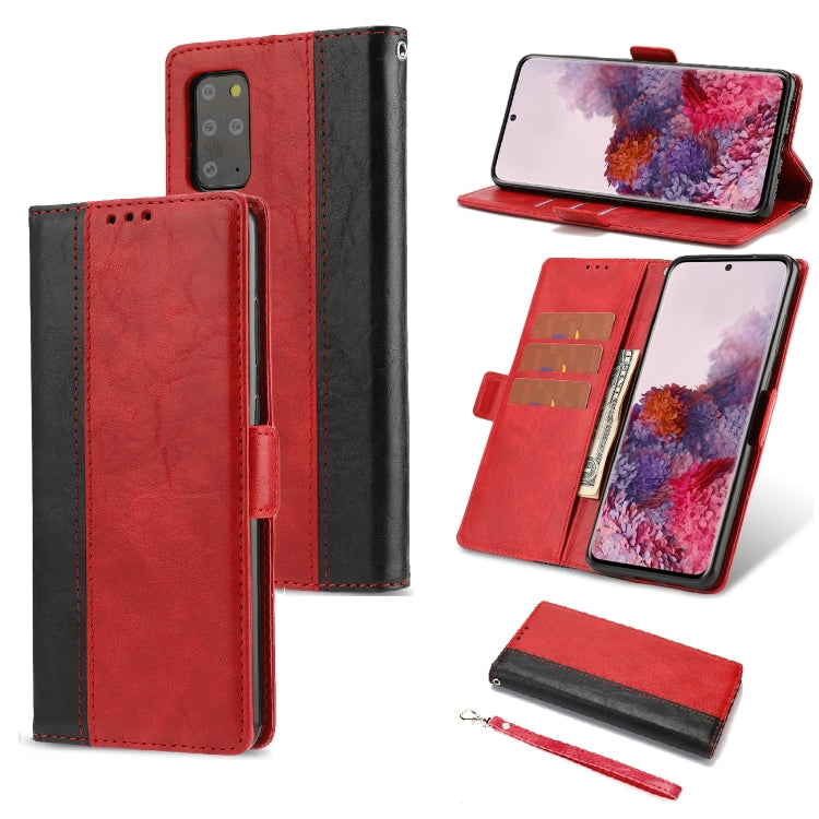For Samsung Galaxy S20 Retro Texture Contrast Color Splicing Horizontal Flip TPU + PU Leather Case with Card Slots & Holder & Wallet