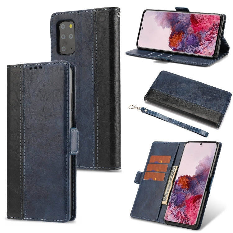 For Samsung Galaxy S20 Retro Texture Contrast Color Splicing Horizontal Flip TPU + PU Leather Case with Card Slots & Holder & Wallet
