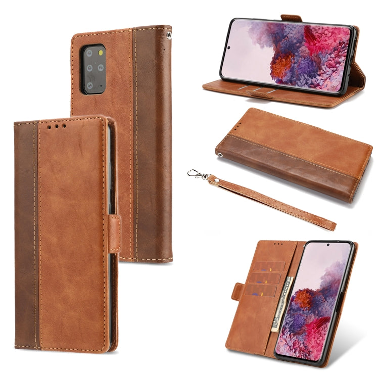 For Samsung Galaxy S20 Retro Texture Contrast Color Splicing Horizontal Flip TPU + PU Leather Case with Card Slots & Holder & Wallet