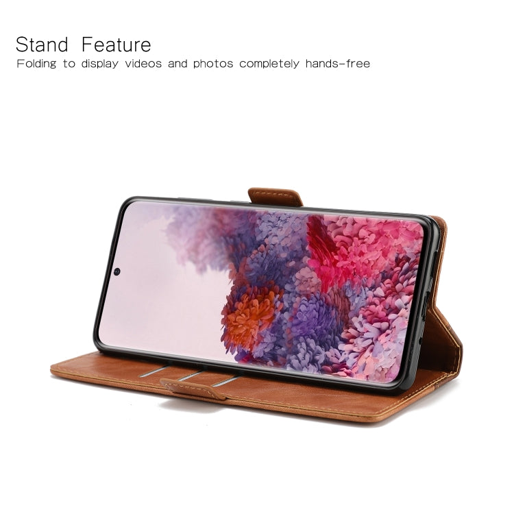 For Samsung Galaxy S20 Retro Texture Contrast Color Splicing Horizontal Flip TPU + PU Leather Case with Card Slots & Holder & Wallet