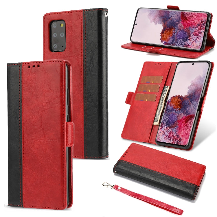 For Samsung Galaxy S20+ Retro Texture Contrast Color Splicing Horizontal Flip TPU + PU Leather Case with Card Slots & Holder & Wallet