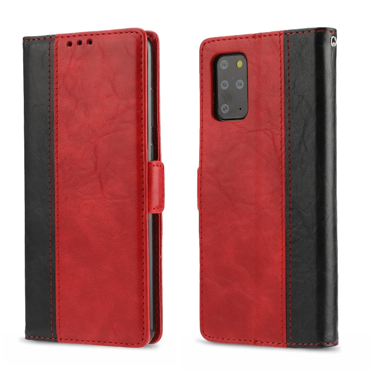 For Samsung Galaxy S20+ Retro Texture Contrast Color Splicing Horizontal Flip TPU + PU Leather Case with Card Slots & Holder & Wallet