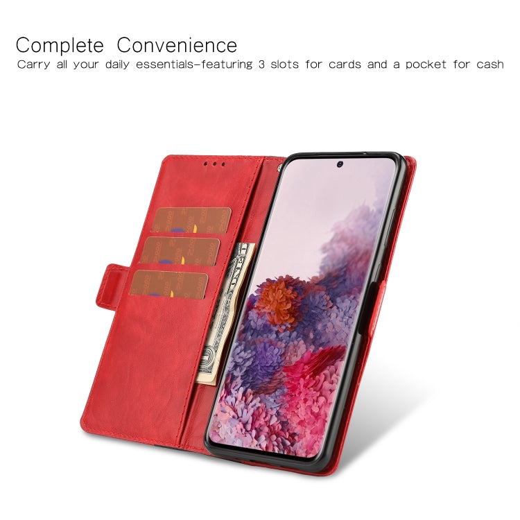 For Samsung Galaxy S20+ Retro Texture Contrast Color Splicing Horizontal Flip TPU + PU Leather Case with Card Slots & Holder & Wallet