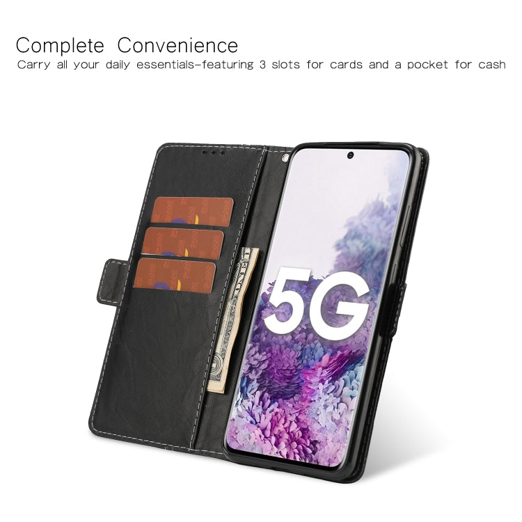For Samsung Galaxy S20 Ultra Retro Texture Contrast Color Splicing Horizontal Flip TPU + PU Leather Case with Card Slots & Holder & Wallet