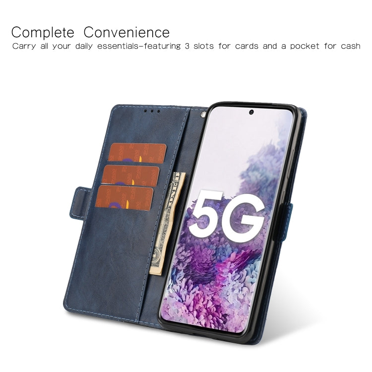 For Samsung Galaxy S20 Ultra Retro Texture Contrast Color Splicing Horizontal Flip TPU + PU Leather Case with Card Slots & Holder & Wallet