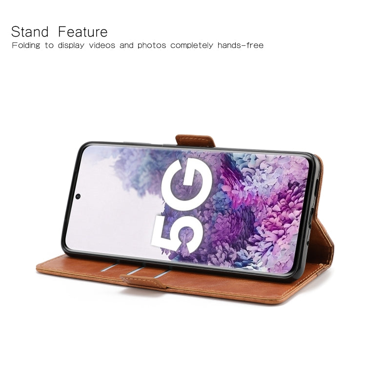 For Samsung Galaxy S20 Ultra Retro Texture Contrast Color Splicing Horizontal Flip TPU + PU Leather Case with Card Slots & Holder & Wallet