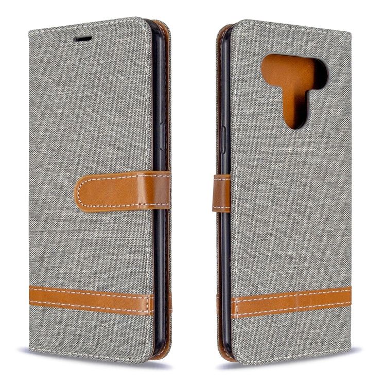 For LG K51 Color Matching Denim Texture Horizontal Flip Leather Case with Holder & Card Slots & Wallet & Lanyard