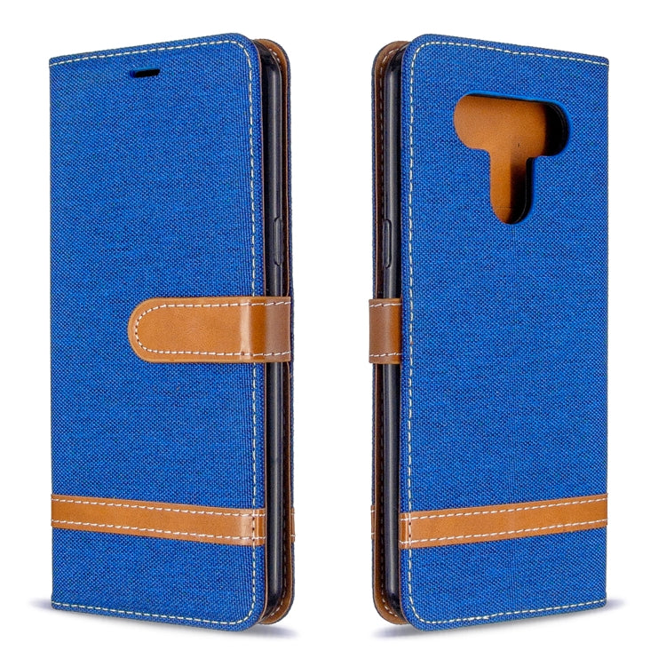 For LG K51 Color Matching Denim Texture Horizontal Flip Leather Case with Holder & Card Slots & Wallet & Lanyard