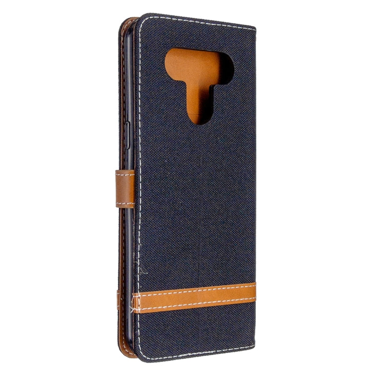 For LG K51 Color Matching Denim Texture Horizontal Flip Leather Case with Holder & Card Slots & Wallet & Lanyard