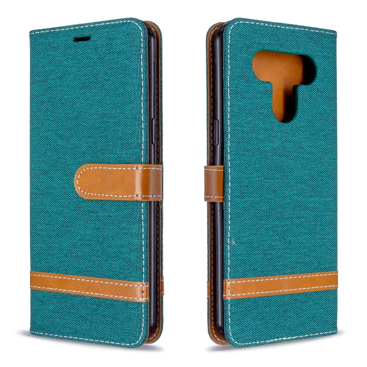 For LG K51 Color Matching Denim Texture Horizontal Flip Leather Case with Holder & Card Slots & Wallet & Lanyard