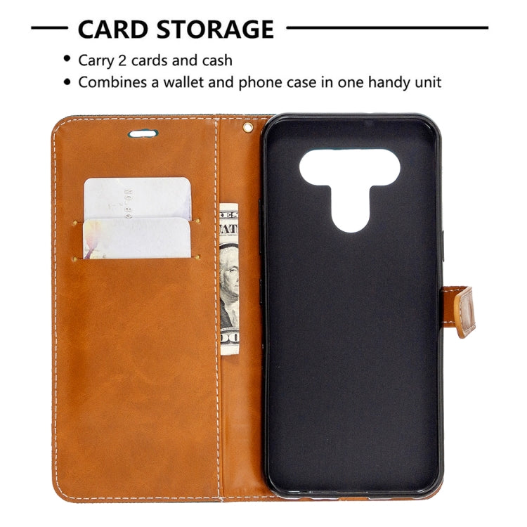 For LG K51 Color Matching Denim Texture Horizontal Flip Leather Case with Holder & Card Slots & Wallet & Lanyard