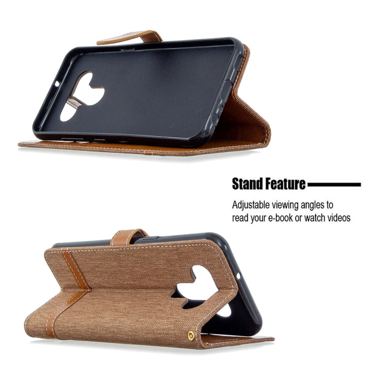 For LG K51 Color Matching Denim Texture Horizontal Flip Leather Case with Holder & Card Slots & Wallet & Lanyard