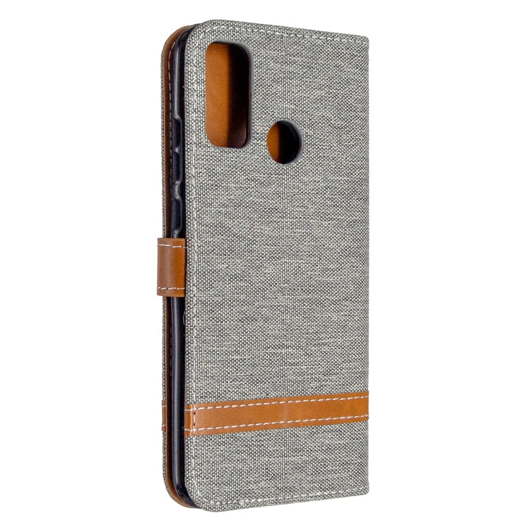 For Huawei P Smart (2020) Color Matching Denim Texture Horizontal Flip Leather Case with Holder & Card Slots & Wallet & Lanyard
